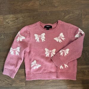 💕 Kids Pink Sweater with Bow Design